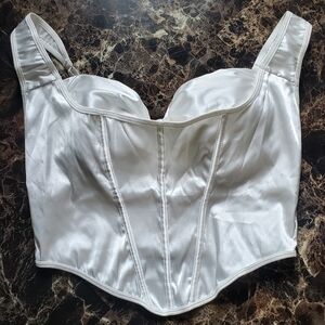White Corset Top - Built in Bra